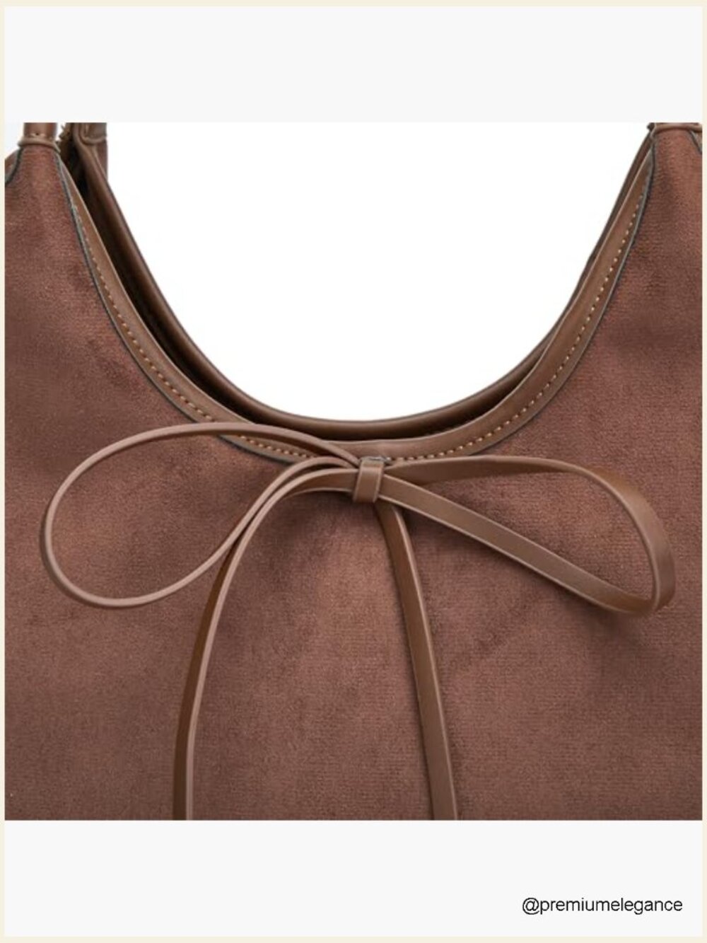 Vintage French Bow Tote Bag Large Capacity Hobo Shoulder Bag Satchel Purse - Picture 5 of 7